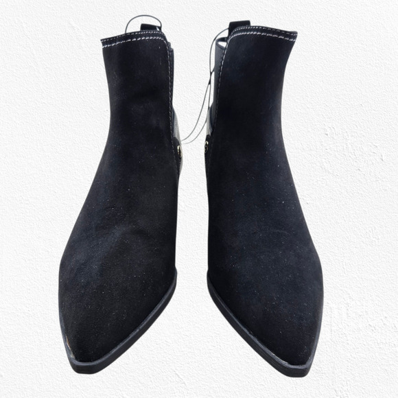 Liz Claiborne LC Barrington Black Suede Pointed Toe Ankle Booties Size 7.5 NIB - Picture 4 of 14